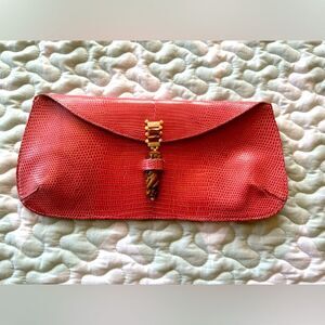 [Beth Levine] Pink Medium Leather Clutch